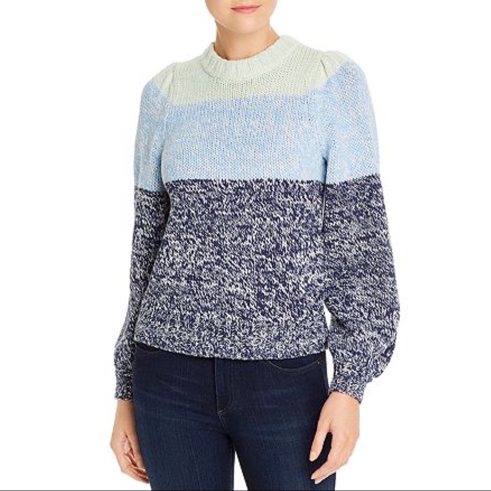 525 America Midnight Multi Colorblock Balloon Long Sleeve Sweater